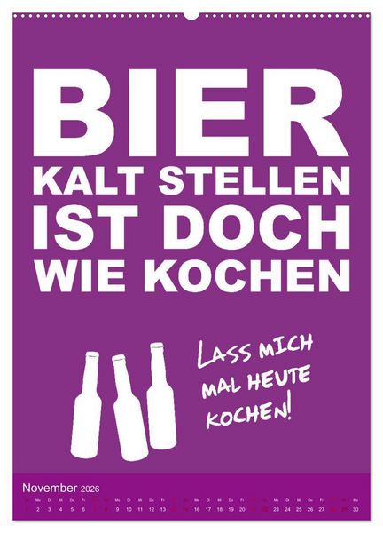 Produktbild: BIER Wandkalender -Trinken mit Stil (Wandkalender 2026 DIN A2 hoch), CALVENDO Monatskalender