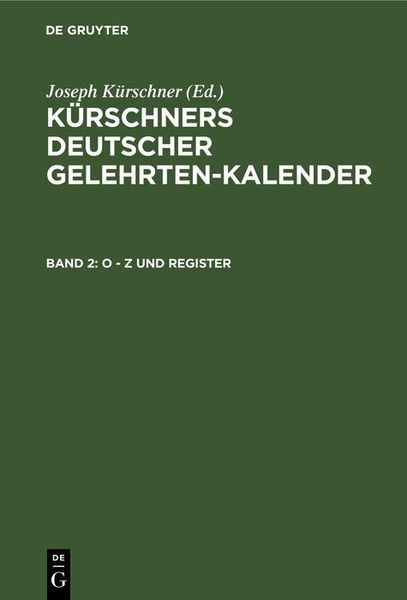 Produktbild: O - Z und Register