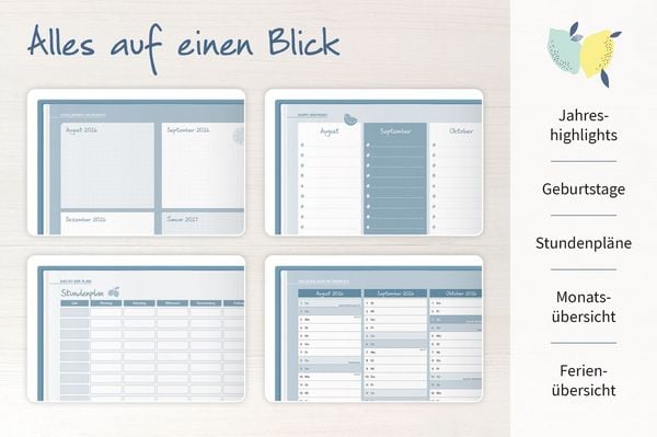 Produktbild: Mein Lehrerplaner A5+ &ndash; Hardcover &ndash; Lehrerkalender f&uuml;r das Schuljahr 2026/2027 &ndash; Zitronentanz