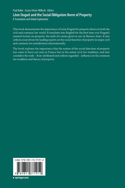 Produktbild: L&eacute;on Duguit and the Social Obligation Norm of Property