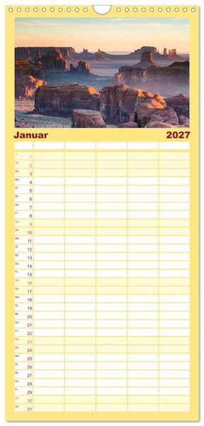 Produktbild: Familienplaner 2027 - USA S&uuml;dwesten - Atemberaubende Aussichten mit 5 Spalten (Wandkalender, 21 x 45 cm) CALVENDO