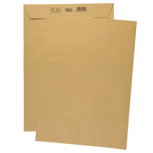 Produktbild: Idena Versandtaschen ohne Fenster haftklebend 90g/m&sup2; braun DIN B4 10 St&uuml;ck