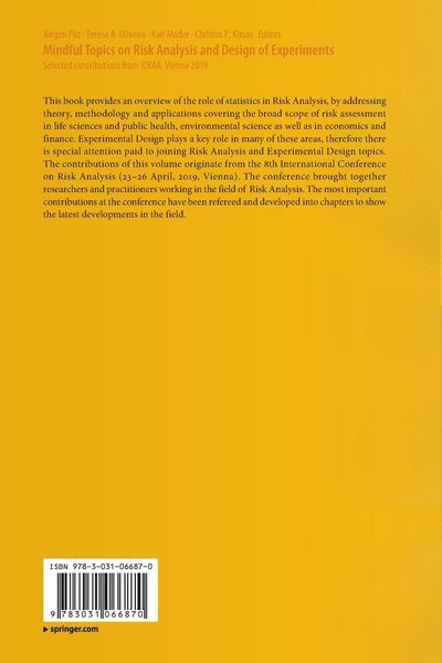 Produktbild: Mindful Topics on Risk Analysis and Design of Experiments