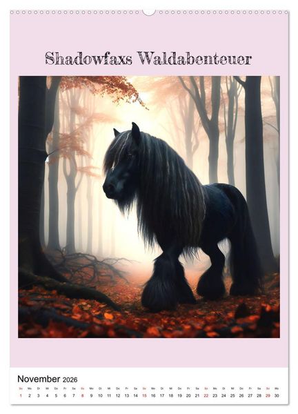 Produktbild: Tinker Ponys - Magische Momente, Gypsy Vanner f&uuml;r M&auml;dchen (Wandkalender 2026 DIN A2 hoch), CALVENDO Monatskalender