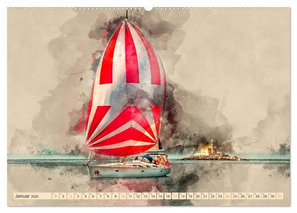 Produktbild: Ich liebe Segeln (hochwertiger Premium Wandkalender 2026 DIN A2 quer), Kunstdruck in Hochglanz