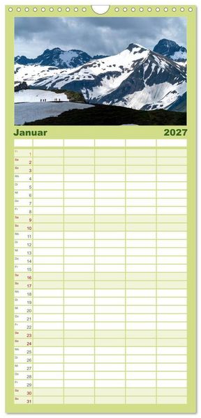 Produktbild: Familienplaner 2027 - Oberstdorf und Umgebung mit 5 Spalten (Wandkalender, 21 x 45 cm) CALVENDO