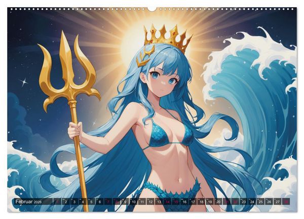 Produktbild: Manga Kalender Sternzeichen (Wandkalender 2026 DIN A2 quer), CALVENDO Monatskalender