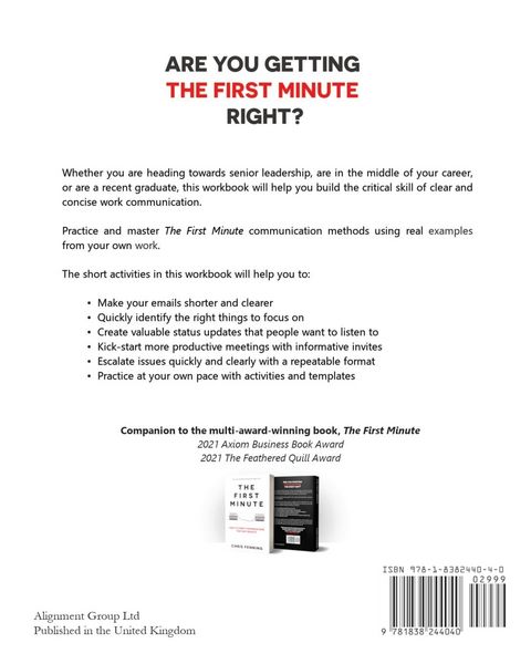 Produktbild: The First Minute - Workbook