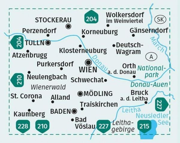 Produktbild: KOMPASS Wanderkarten-Set 205 Wien und Umgebung (2 Karten)