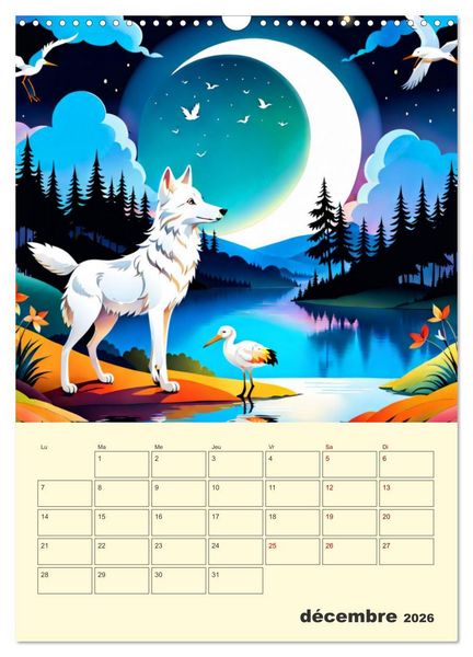 Produktbild: Les fables illustr&eacute;es (Calendrier mural 2026 DIN A3 horizontal), CALVENDO calendrier mensuel