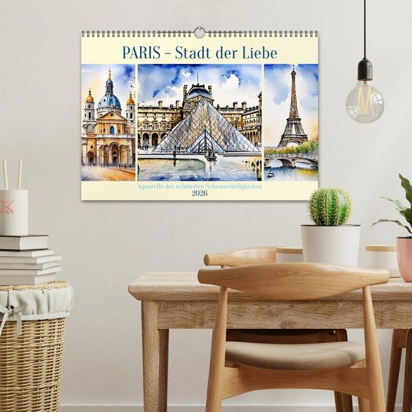 Produktbild: Paris - Stadt der Liebe (Wandkalender 2026 DIN A3 quer), CALVENDO Monatskalender