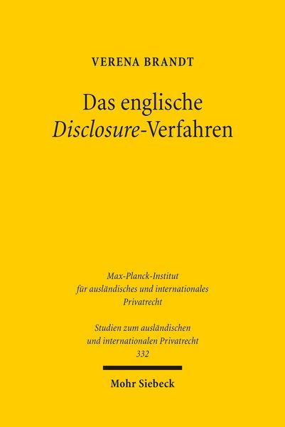 Produktbild: Das englische Disclosure-Verfahren