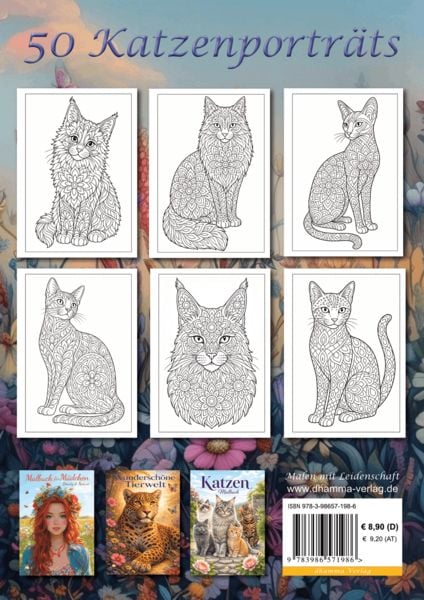 Produktbild: Mandala Malbuch Katzen f&uuml;r Kinder ab 8 Jahren, Teenager und Erwachsene mit 50 sch&ouml;nen Ausmalmotiven