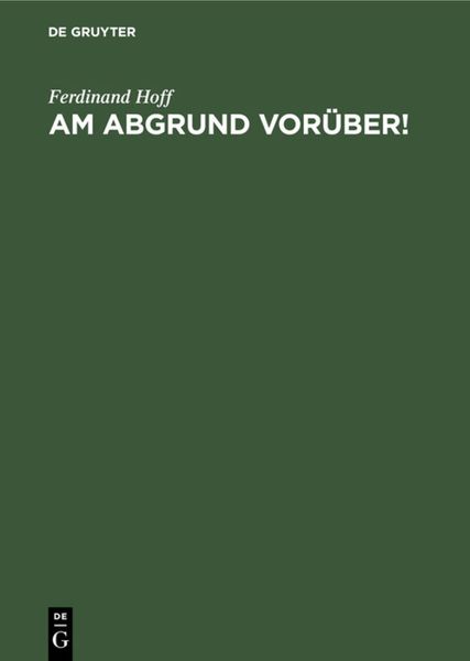 Produktbild: Am Abgrund vor&uuml;ber!