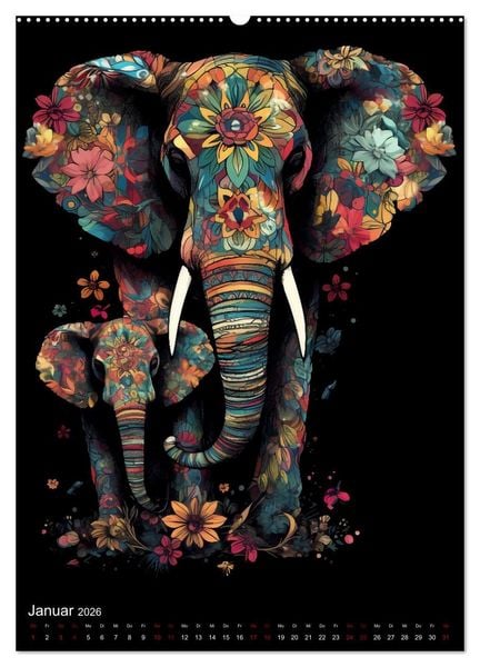 Produktbild: Afrikanische Tierfamilien (hochwertiger Premium Wandkalender 2026 DIN A2 hoch), Kunstdruck in Hochglanz
