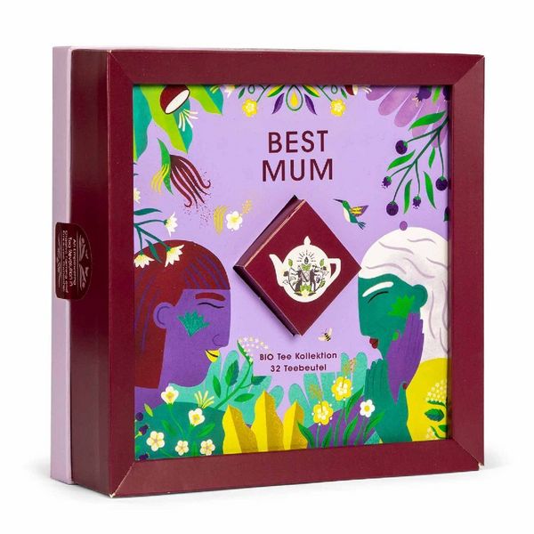Produktbild: BIO Tee Kollektion "Best Mum", Tee Geschenk f&uuml;r Mama zum Geburtstag, Muttertag, Weihnachten, 4 Sorten, 32 Teebeutel