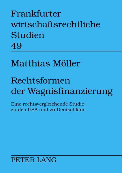 Produktbild: Rechtsformen der Wagnisfinanzierung