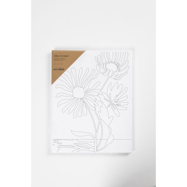 Produktbild: Creativ Company Mal-Leinwand mit Aufdruck, Gro&szlig;e Blumen, T 1,6 cm, Gr&ouml;&szlig;e 24x30 cm, 360 g, 1 Stk