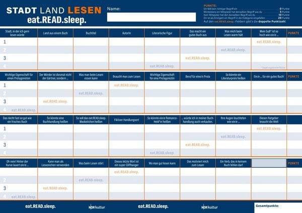 Produktbild: Stadt, Land, Lesen - eat.READ.sleep-Edition