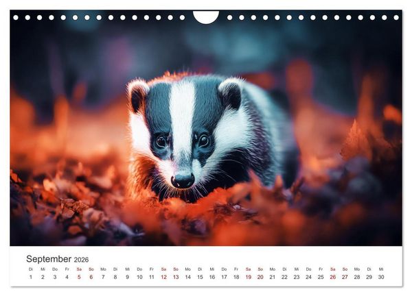 Produktbild: Stur, stark, sympathisch - Der Dachs - Kalender (Wandkalender 2026 DIN A4 quer), CALVENDO Monatskalender