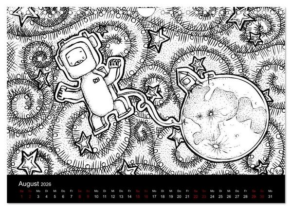 Produktbild: Bezaubernde Mini-Monster - Ein Ausmal-Kalender (Wandkalender 2026 DIN A4 quer), CALVENDO Monatskalender