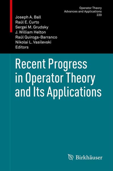 Produktbild: Recent Progress in Operator Theory and Its Applications