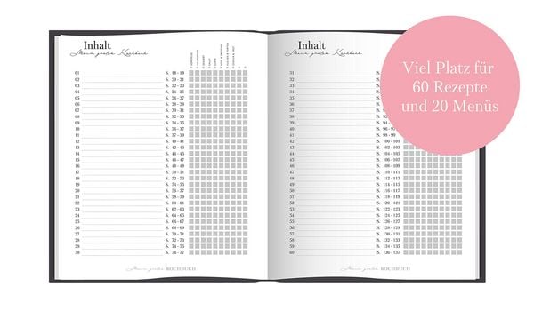 Produktbild: Rezeptbuch zum Selberschreiben: Gro&szlig;es Kochbuch zum Selberschreiben | Rezeptsammlung f&uuml;r 60 Rezepte & 20 Men&uuml;s |