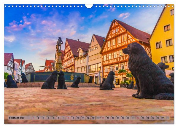 Produktbild: Leonberg - Altstadt in Abendstimmung (Wandkalender 2026 DIN A3 quer), CALVENDO Monatskalender
