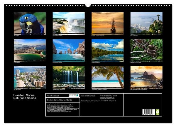 Produktbild: Brasilien. Sonne, Natur und Samba (Wandkalender 2026 DIN A2 quer), CALVENDO Monatskalender