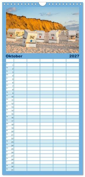 Produktbild: Familienplaner 2027 - Sylt s&uuml;chtig mit 5 Spalten (Wandkalender, 21 x 45 cm) CALVENDO