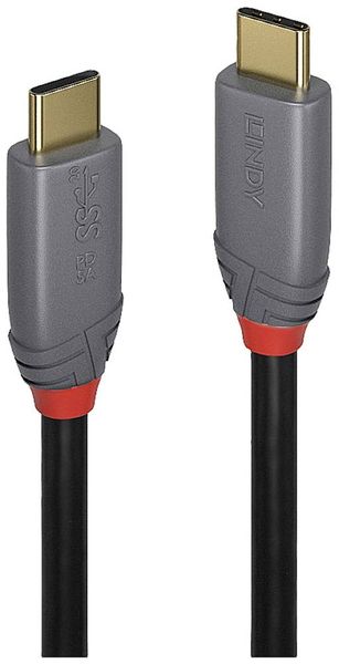 LINDY USB-Kabel USB 3.2 Gen2x2 USB-C® Stecker, USB-C® Stecker 1.50m Schwarz, Grau 36902