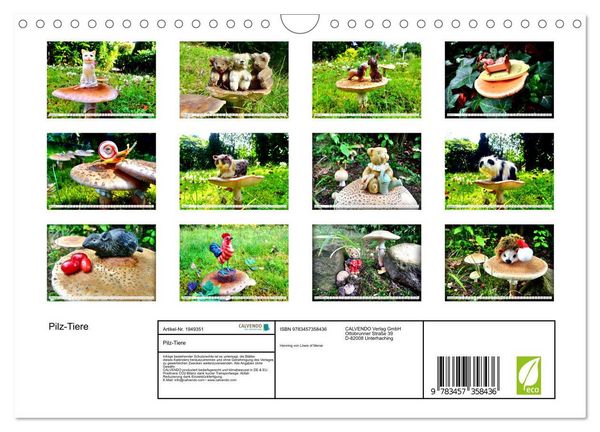 Produktbild: Pilz-Tiere (Wandkalender 2026 DIN A4 quer), CALVENDO Monatskalender