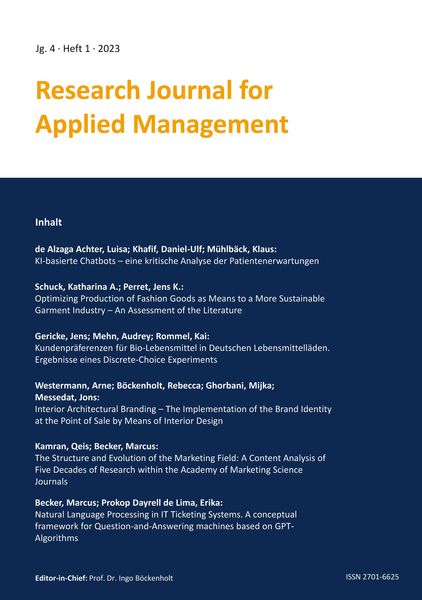 Produktbild: Research Journal for Applied Management - Jg. 4, Heft 1