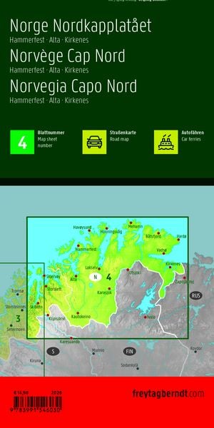 Produktbild: Freytag & berndt Stra&szlig;enkarte Norwegen Nordkap, Hammerfest - Alta - Kirkenes 1:400.000