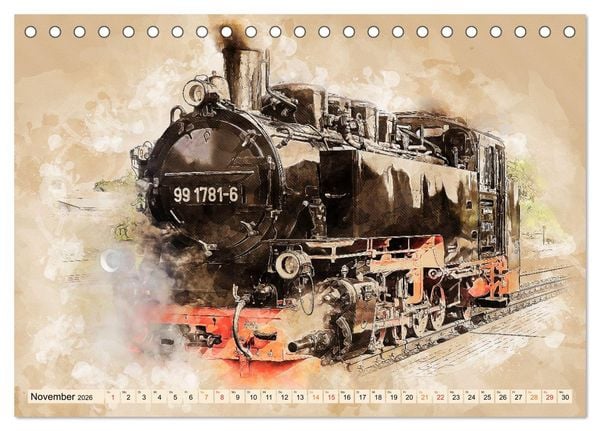 Produktbild: Dampflokomotiven - wundersch&ouml;ne Giganten auf Schienen (Tischkalender 2026 DIN A5 quer), CALVENDO Monatskalender