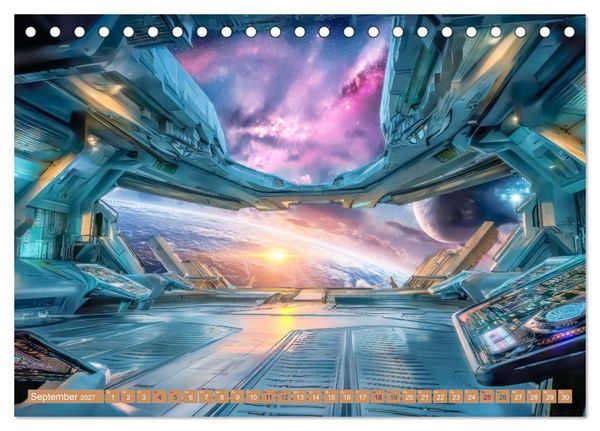 Produktbild: Science Fiction Reise - Ein visuelles Abenteuer (Tischkalender 2027 DIN A5 quer), CALVENDO Monatskalender