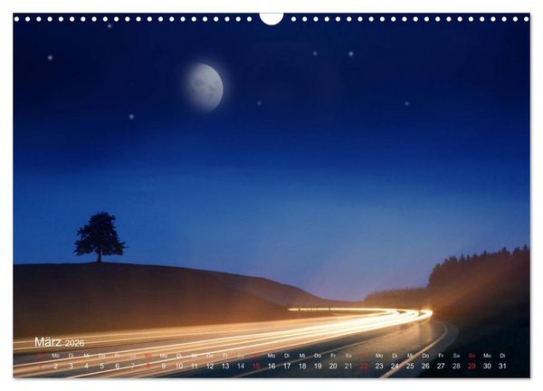 Produktbild: Mondnacht (Wandkalender 2026 DIN A3 quer), CALVENDO Monatskalender