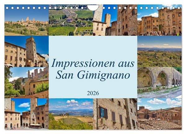 Produktbild: Impressionen aus San Gimignano (Wandkalender 2026 DIN A4 quer), CALVENDO Monatskalender