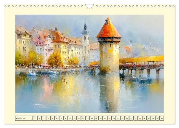 Produktbild: Reise durch die Schweiz. Malerische Einblicke in Stadt und Land (Wandkalender 2027 DIN A3 quer), CALVENDO Monatskalender