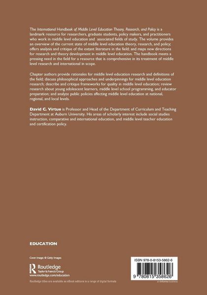 Produktbild: International Handbook of Middle Level Education Theory, Research, and Policy