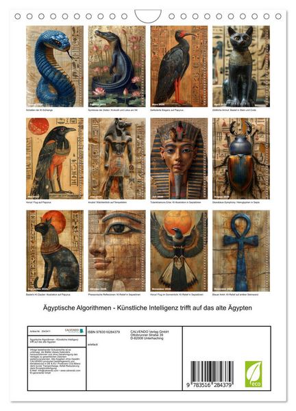 Produktbild: &Auml;gyptische Algorithmen - K&uuml;nstliche Intelligenz trifft auf das alte &Auml;gypten (Wandkalender 2026 DIN A4 hoch), CALVENDO Monatskalender