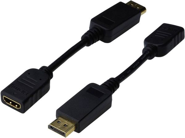 Digitus AK-340408-001-S DisplayPort / HDMI Adapter [1x DisplayPort Stecker - 1x HDMI-Buchse] Schwarz  15.00 cm