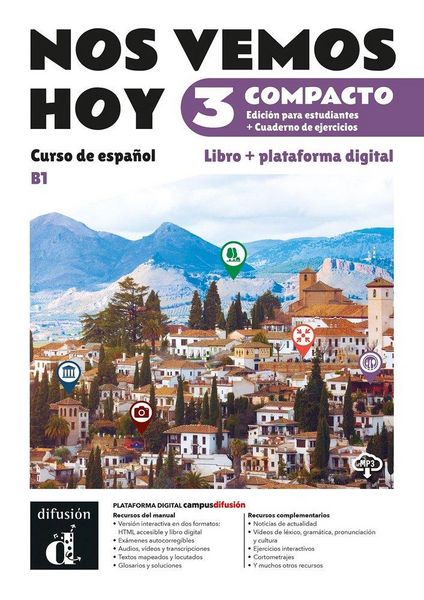 Produktbild: Nos vemos hoy 3 Compacto Ed. hibrida estudiantes + cuaderno de ejercicios