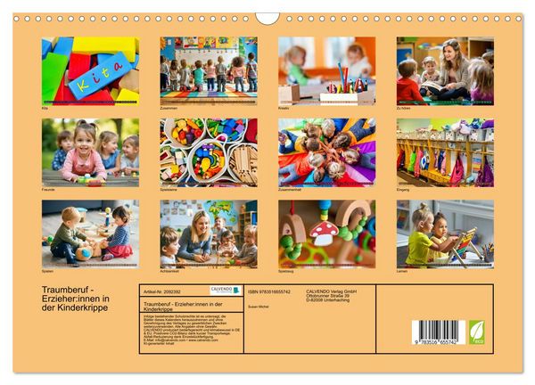 Produktbild: Traumberuf - Erzieher:innen in der Kinderkrippe (Wandkalender 2026 DIN A3 quer), CALVENDO Monatskalender