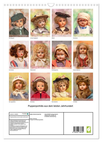 Produktbild: Puppenportr&auml;ts aus dem letzten Jahrhundert (Wandkalender 2026 DIN A3 hoch), CALVENDO Monatskalender