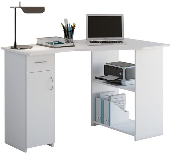 Produktbild: Holz Eckschreibtisch Schreibtisch B&uuml;rotisch Linzia