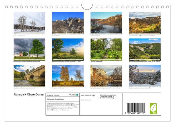 Produktbild: Naturpark Obere Donau (Wandkalender 2026 DIN A4 quer), CALVENDO Monatskalender