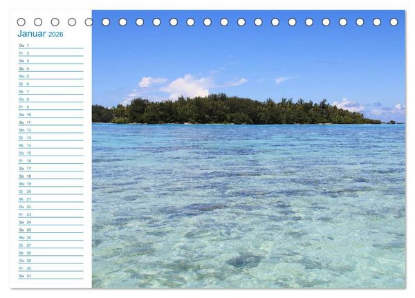 Produktbild: Franz&ouml;sisch-Polynesien - Trauminseln im S&uuml;dpazifik (Tischkalender 2026 DIN A5 quer), CALVENDO Monatskalender