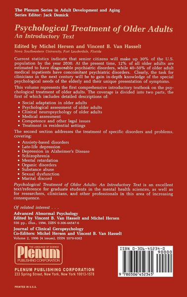 Produktbild: Psychological Treatment of Older Adults
