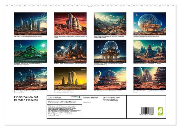 Produktbild: Pionierbauten auf fremden Planeten (hochwertiger Premium Wandkalender 2026 DIN A2 quer), Kunstdruck in Hochglanz